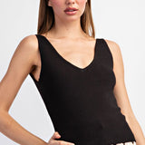 Knit Tank Top - Black-tank- Hometown Style HTS, women's in store and online boutique located in Ingersoll, Ontario