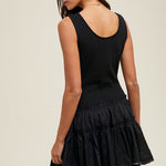 Mixed Media Knit Mini Dress - Black-dress- Hometown Style HTS, women's in store and online boutique located in Ingersoll, Ontario