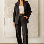 Solid Blazer - Black-Coats & Jackets- Hometown Style HTS, women's in store and online boutique located in Ingersoll, Ontario