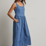 Denim Midi Dress-Casual Dresses- Hometown Style HTS, women's in store and online boutique located in Ingersoll, Ontario