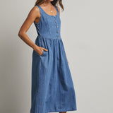 Denim Midi Dress-Casual Dresses- Hometown Style HTS, women's in store and online boutique located in Ingersoll, Ontario