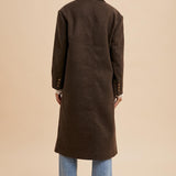 Double Breasted Lapel Duster Coat - Mocha-Coats & Jackets- Hometown Style HTS, women's in store and online boutique located in Ingersoll, Ontario