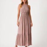 Halter Maxi Dress - Rose Water-dresses- Hometown Style HTS, women's in store and online boutique located in Ingersoll, Ontario