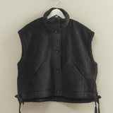 Cozy Sherpa Vest - Black-vest- Hometown Style HTS, women's in store and online boutique located in Ingersoll, Ontario