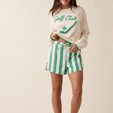 Stripe Short - Green-Shorts- Hometown Style HTS, women's in store and online boutique located in Ingersoll, Ontario
