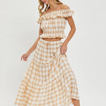 Gingham Ruffle Top-Tops- Hometown Style HTS, women's in store and online boutique located in Ingersoll, Ontario