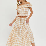 Gingham Ruffle Top-Tops- Hometown Style HTS, women's in store and online boutique located in Ingersoll, Ontario