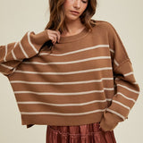 Relaxed Crop Sweater - Camel-sweater- Hometown Style HTS, women's in store and online boutique located in Ingersoll, Ontario