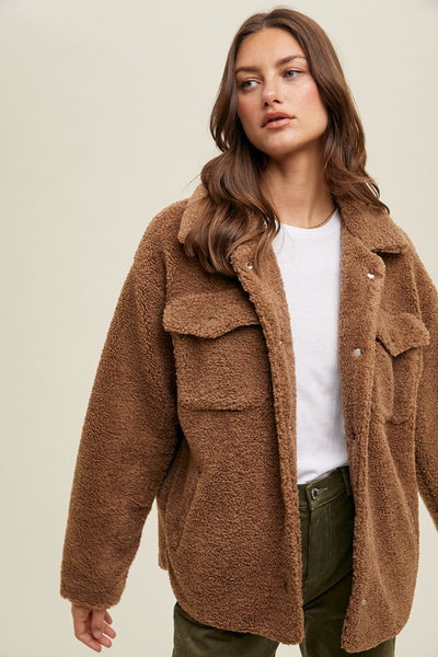 Sherpa Jacket - Chocolate – Hometown Style Inc.