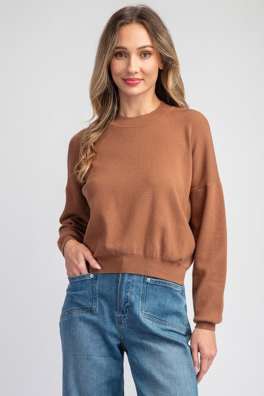 Solid Mock Neck Sweater - Coco-sweater- Hometown Style HTS, women's in store and online boutique located in Ingersoll, Ontario