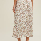 Floral Buttoned Midi Skirt - Cream-skirt- Hometown Style HTS, women's in store and online boutique located in Ingersoll, Ontario