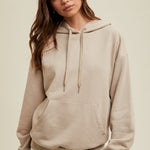 Cotton Hooded Sweatshirt - Taupe-sweater- Hometown Style HTS, women's in store and online boutique located in Ingersoll, Ontario