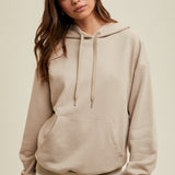 Cotton Hooded Sweatshirt - Taupe-sweater- Hometown Style HTS, women's in store and online boutique located in Ingersoll, Ontario