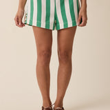 Stripe Short - Green-Shorts- Hometown Style HTS, women's in store and online boutique located in Ingersoll, Ontario