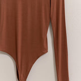 Long Sleeve Turtle Neck Bodysuit - Chestnut-Bodysuit- Hometown Style HTS, women's in store and online boutique located in Ingersoll, Ontario