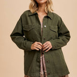 Barn Jacket/Utility Jacket - Olive-Coat & Jackets- Hometown Style HTS, women's in store and online boutique located in Ingersoll, Ontario