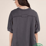 Oversized Crop Tee - Charcoal-tee- Hometown Style HTS, women's in store and online boutique located in Ingersoll, Ontario