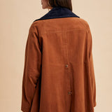 Cotton Chore Jacket - Cognac-Coat & Jackets- Hometown Style HTS, women's in store and online boutique located in Ingersoll, Ontario