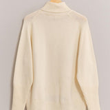 Long Turtle Neck Sweater - Cream-Sweater- Hometown Style HTS, women's in store and online boutique located in Ingersoll, Ontario