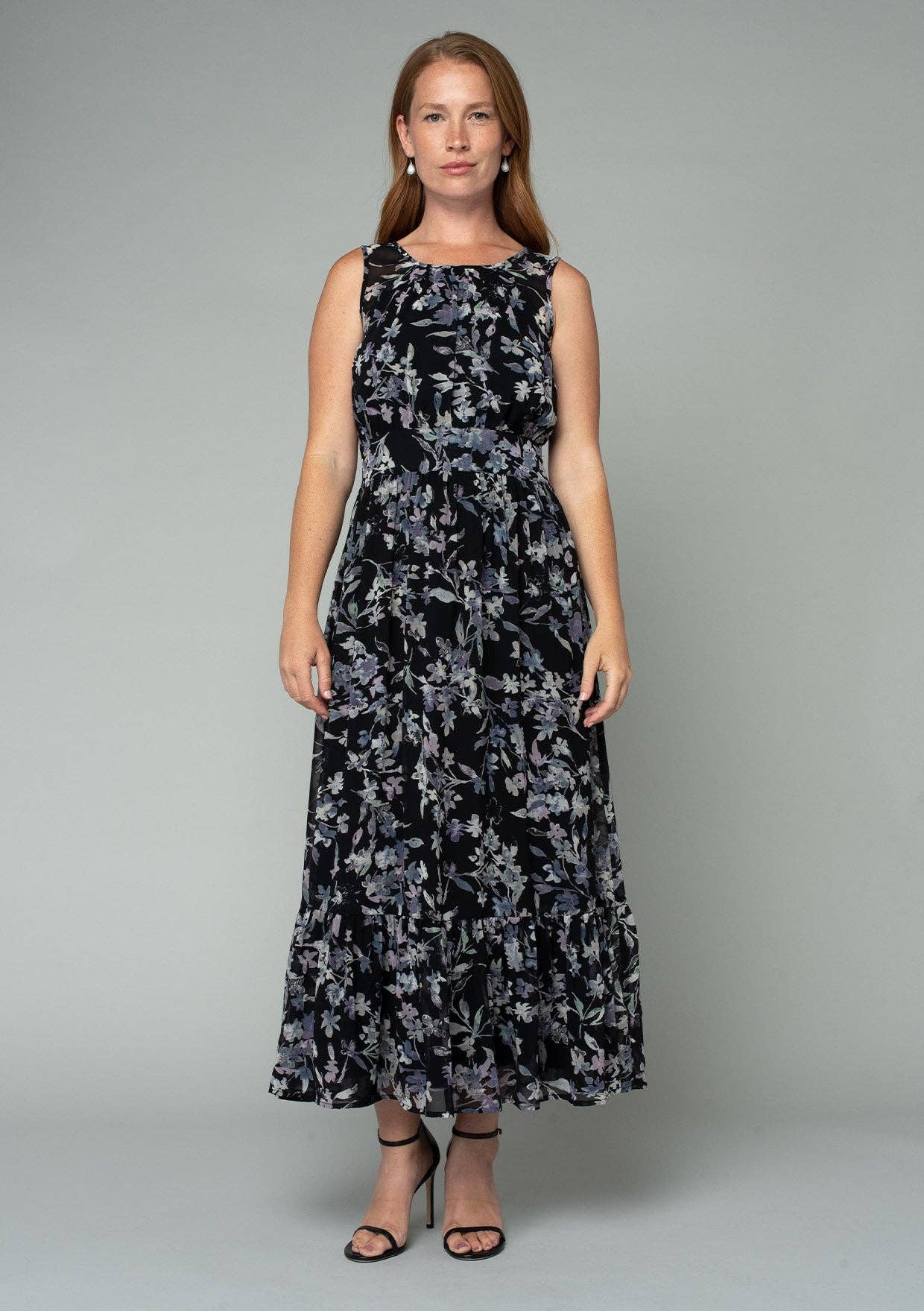 Floral Open Back Maxi Dress - Black-dress- Hometown Style HTS, women's in store and online boutique located in Ingersoll, Ontario