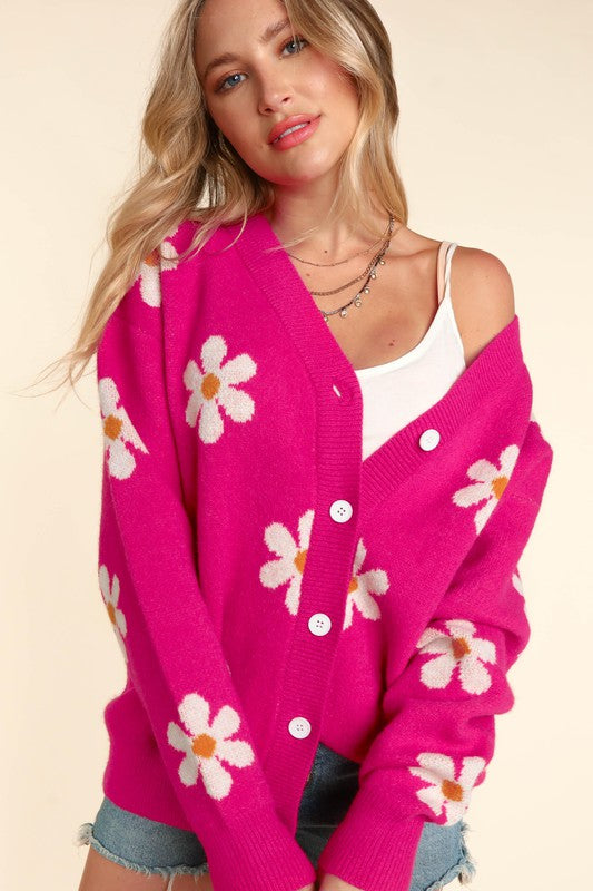 Daisy Cardi - Pink-Sweater- Hometown Style HTS, women's in store and online boutique located in Ingersoll, Ontario
