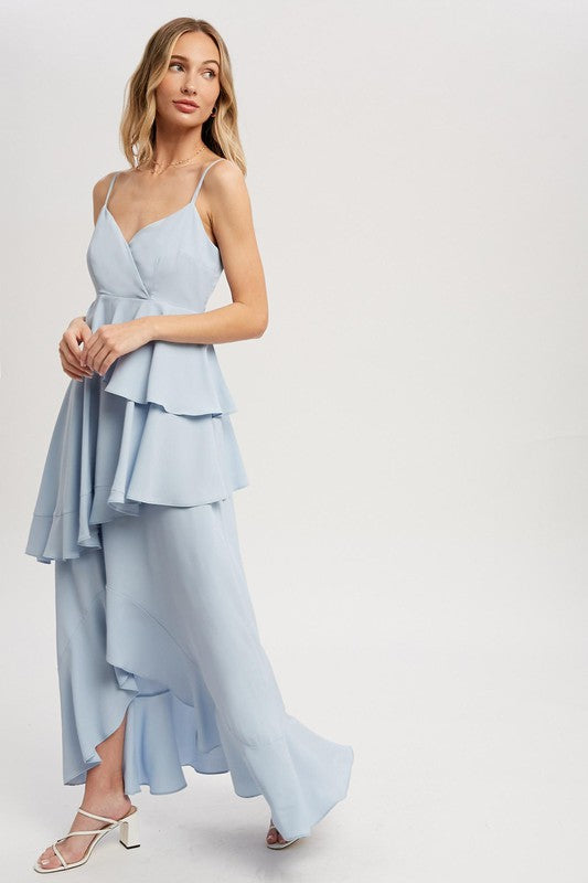 Ruffle Hem Maxi Dress - Sky-Dress- Hometown Style HTS, women's in store and online boutique located in Ingersoll, Ontario