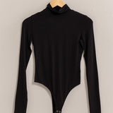 Long Sleeve Turtle Neck Bodysuit - Black-bodysuit- Hometown Style HTS, women's in store and online boutique located in Ingersoll, Ontario