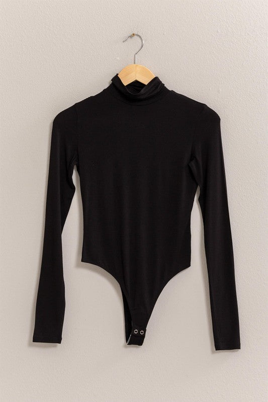 Long Sleeve Turtle Neck Bodysuit - Black-bodysuit- Hometown Style HTS, women's in store and online boutique located in Ingersoll, Ontario