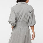 Puff Sleeve Knit Mini Dress - Grey-Casual Dresses- Hometown Style HTS, women's in store and online boutique located in Ingersoll, Ontario
