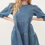 Denim Tiered Dress-dress- Hometown Style HTS, women's in store and online boutique located in Ingersoll, Ontario