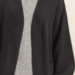 Longline Knit Open Cardigan - Black-Sweaters and Cardigans- Hometown Style HTS, women's in store and online boutique located in Ingersoll, Ontario