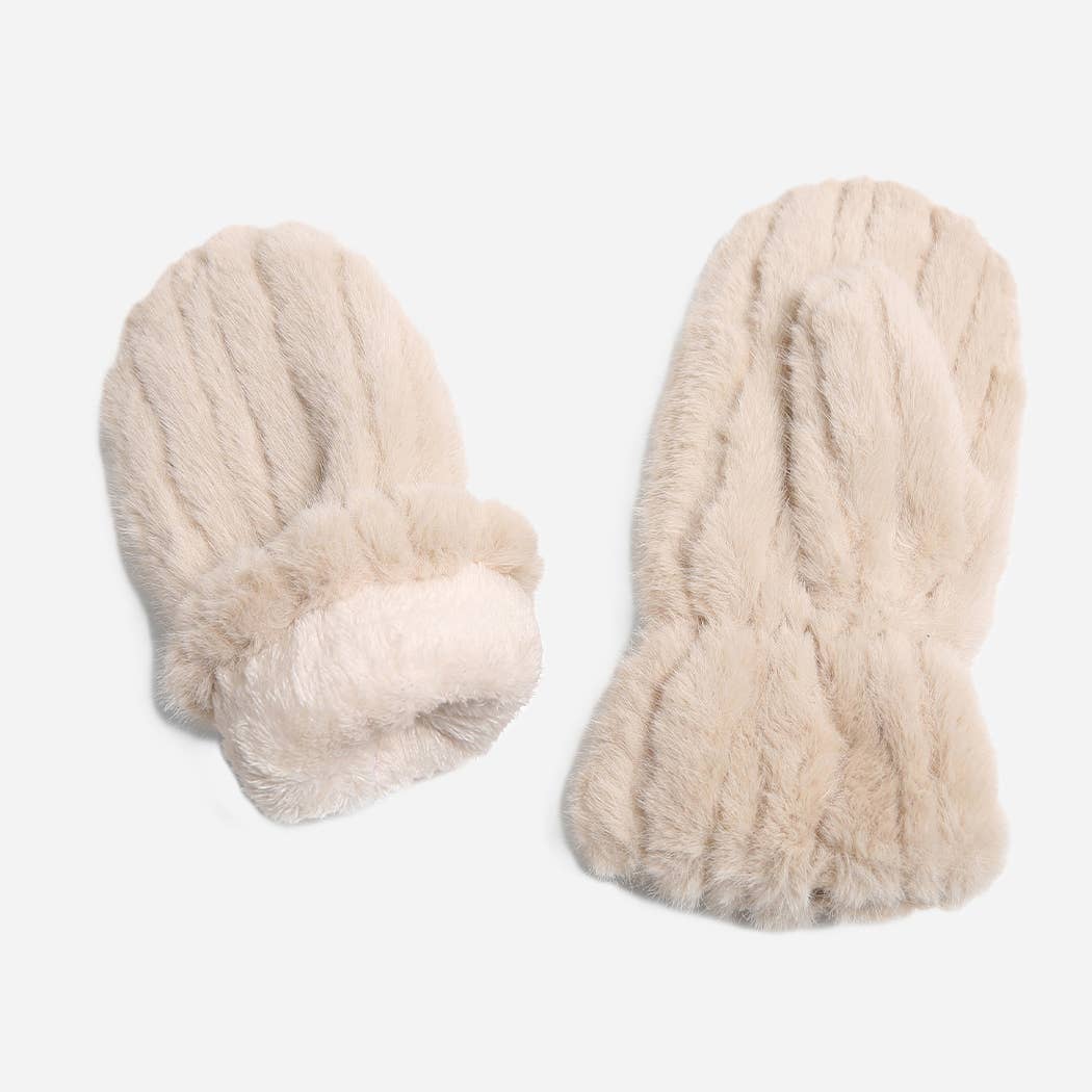 Faux Fur Mittens-Accessories- Hometown Style HTS, women's in store and online boutique located in Ingersoll, Ontario