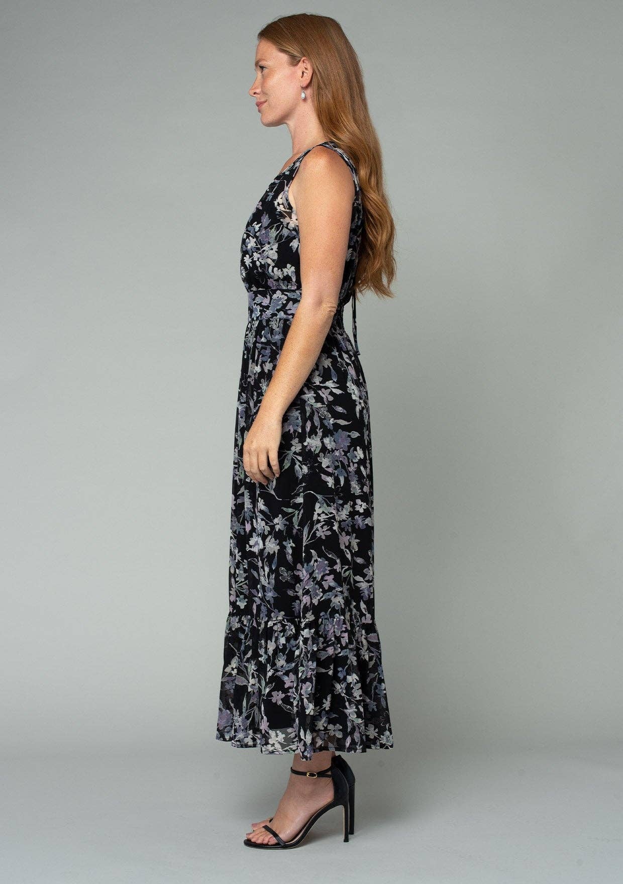 Floral Open Back Maxi Dress - Black-dress- Hometown Style HTS, women's in store and online boutique located in Ingersoll, Ontario