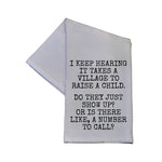 It Takes A Village To Raise A Child Cotton Dish Towel 16x24- Hometown Style HTS, women's in store and online boutique located in Ingersoll, Ontario