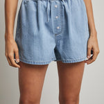 Denim Drawstring Shorts-Shorts- Hometown Style HTS, women's in store and online boutique located in Ingersoll, Ontario