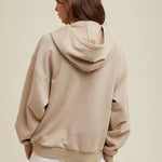 Cotton Hooded Sweatshirt - Taupe-sweater- Hometown Style HTS, women's in store and online boutique located in Ingersoll, Ontario