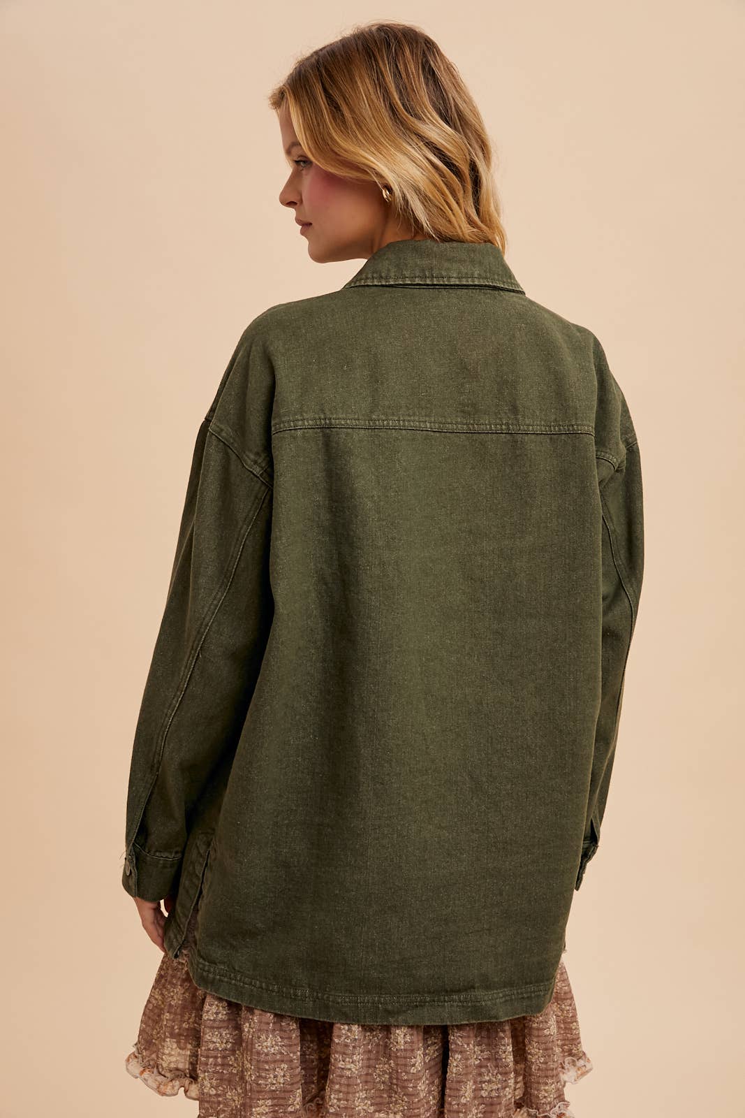 Barn Jacket/Utility Jacket - Olive-Coat & Jackets- Hometown Style HTS, women's in store and online boutique located in Ingersoll, Ontario