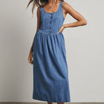 Denim Midi Dress-Casual Dresses- Hometown Style HTS, women's in store and online boutique located in Ingersoll, Ontario