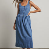 Denim Midi Dress-Casual Dresses- Hometown Style HTS, women's in store and online boutique located in Ingersoll, Ontario