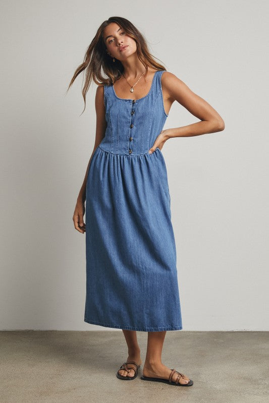 Denim Midi Dress Hometown Style Inc. Denim Midi Dress Hometown Style Inc.