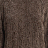 Cable Knit Sweater - Chestnut-Sweaters and Cardigans- Hometown Style HTS, women's in store and online boutique located in Ingersoll, Ontario