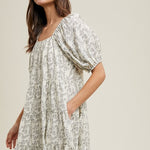 Floral Tiered Puff Sleeve Mini Dress-dress- Hometown Style HTS, women's in store and online boutique located in Ingersoll, Ontario