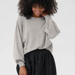 Regina Glitter Knit Pullover - Silver Metallic-Tops- Hometown Style HTS, women's in store and online boutique located in Ingersoll, Ontario