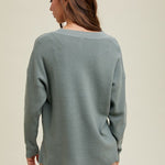 Waffle Knit Sweater - Sage-sweater- Hometown Style HTS, women's in store and online boutique located in Ingersoll, Ontario