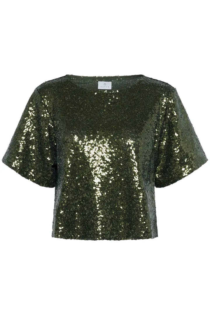 Miranda Sequin Blouse - Ivy Green-blouse- Hometown Style HTS, women's in store and online boutique located in Ingersoll, Ontario