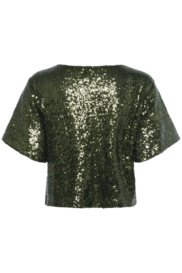 Miranda Sequin Blouse - Ivy Green-blouse- Hometown Style HTS, women's in store and online boutique located in Ingersoll, Ontario