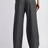 Pinstripe Straight Leg Pants - Grey-dress pants- Hometown Style HTS, women's in store and online boutique located in Ingersoll, Ontario