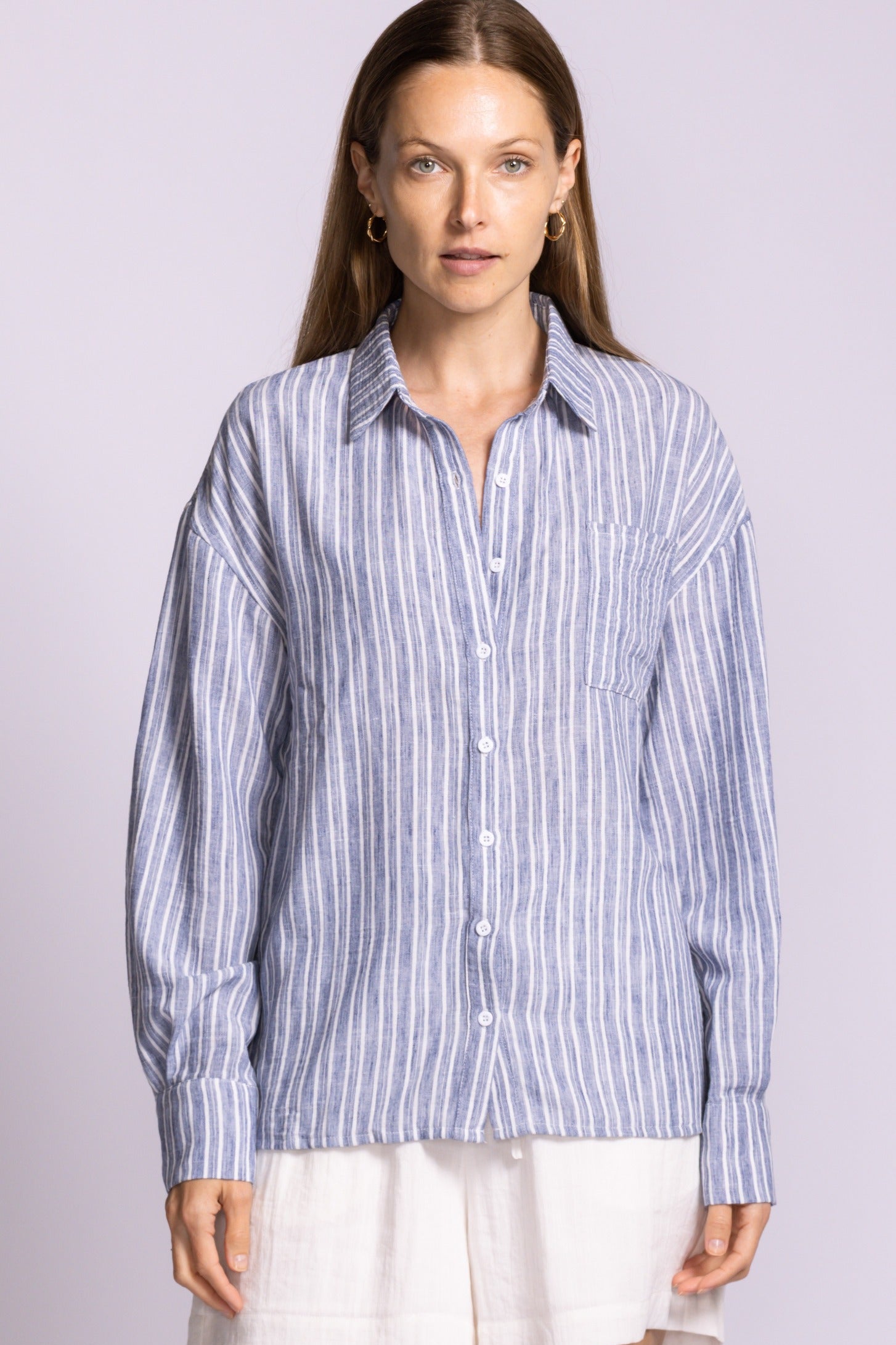 Nikkie Top - Blue-Casual Tops- Hometown Style HTS, women's in store and online boutique located in Ingersoll, Ontario