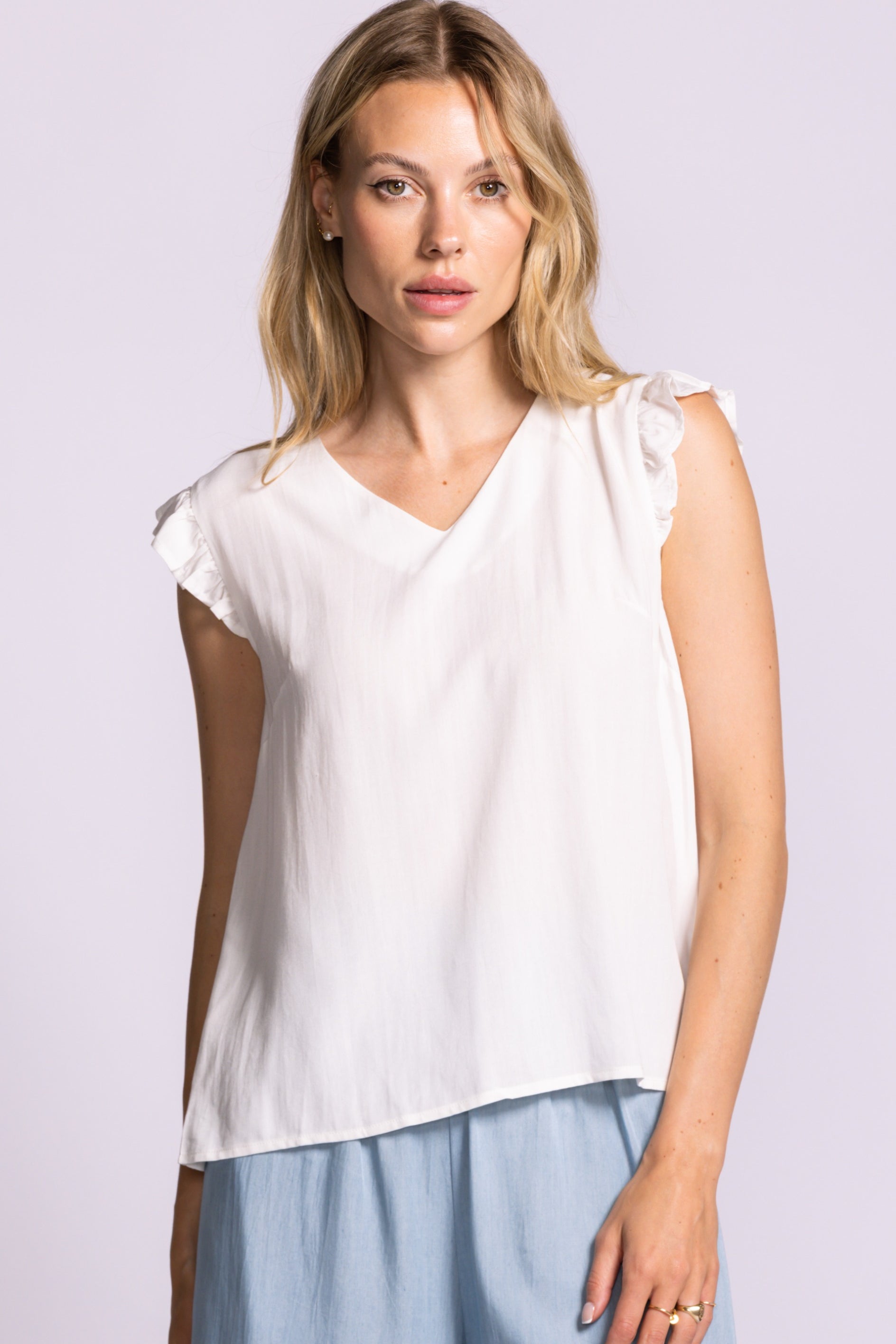 Lizzy Top - White-Casual Tops- Hometown Style HTS, women's in store and online boutique located in Ingersoll, Ontario