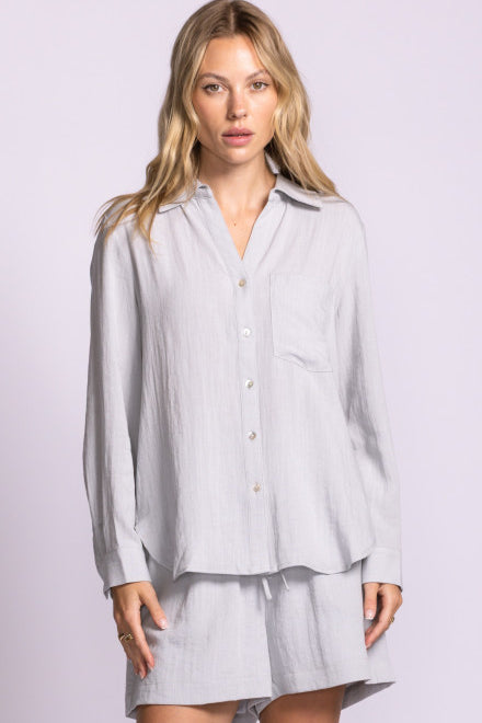 Francis Top -Blue-Casual Tops- Hometown Style HTS, women's in store and online boutique located in Ingersoll, Ontario